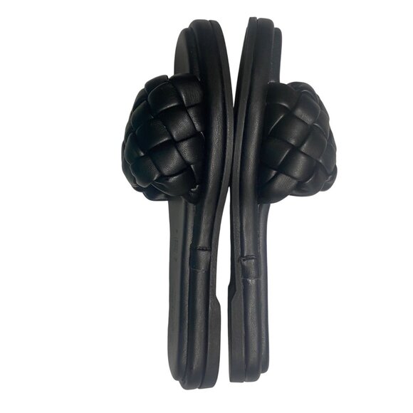 Seychelles Braided Slide Sandal Black Leather Size 6 Casual Made in Italy - Picture 5 of 13